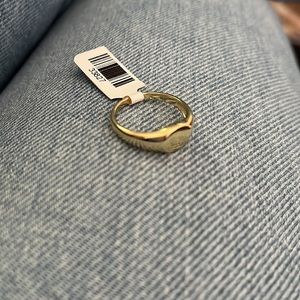 14K GOLD PLATED Signet Ring Size 8 NWT